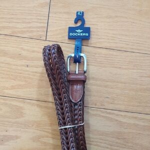 Brand New Leather Dockers Brown Braided Men's Belt